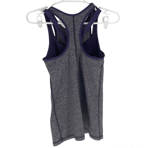 LULULEMON INSPIRATION TANK TOP HEATHERED BLACK GRAPE GOING GRAPE 6 ACTIVE - Picture 6 of 9